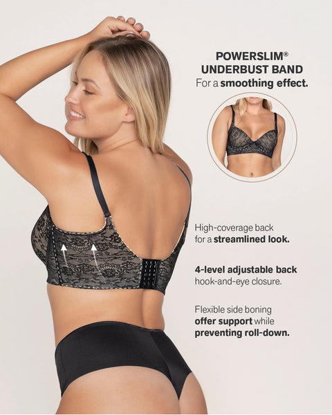 Lace back smoothing underwire bra#color_700-black