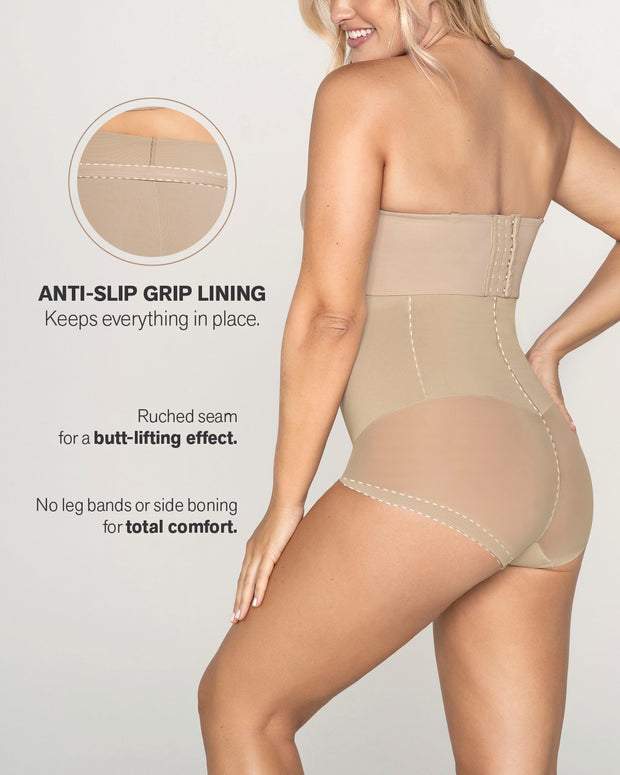 Extra high-waisted sheer bottom sculpting shaper panty#color_802-nude