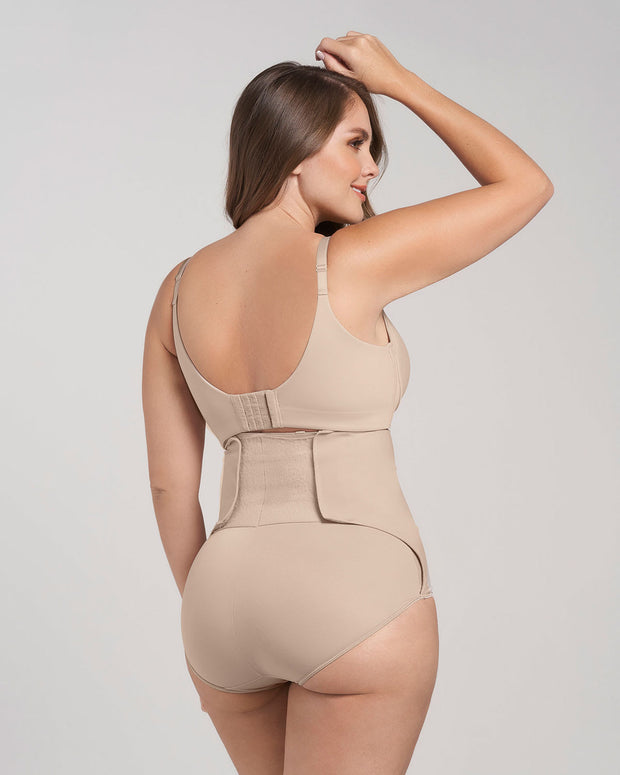 Stage 1 post-surgical velcro closure firm compression panty#color_802-nude