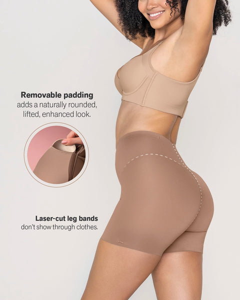 Buy Women Body Shaper High Wasit Tummy Control Thigh Slimmer Shapewear  Shorts Butt Lifter Panties Plus Size Brown M/L at