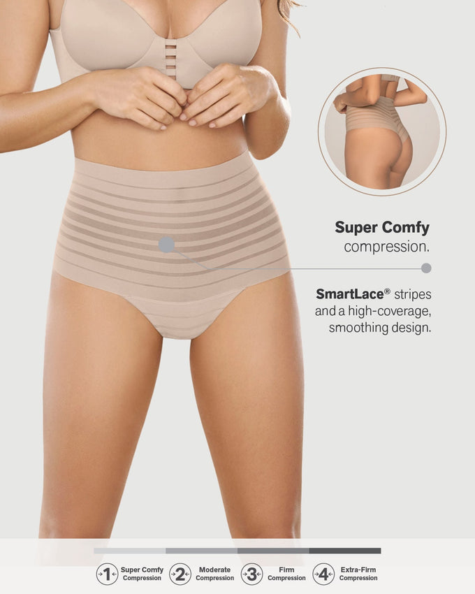 Lace stripe high-waisted cheeky hipster panty#color_802-nude