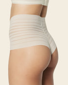 Lace stripe high-waisted cheeky hipster panty