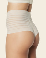 Lace stripe high-waisted cheeky hipster panty#color_898-ivory