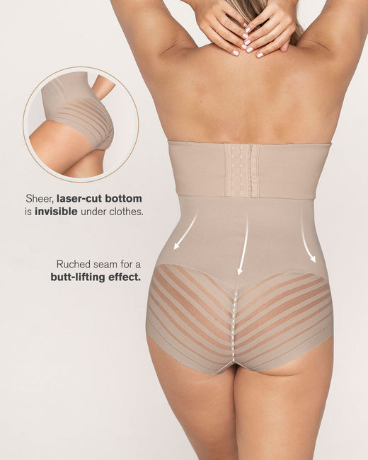 Lace stripe extra high-waisted sculpting shaper panty#all_variants