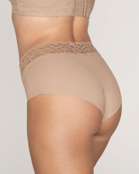 Ultra light lace trim hipster panty#