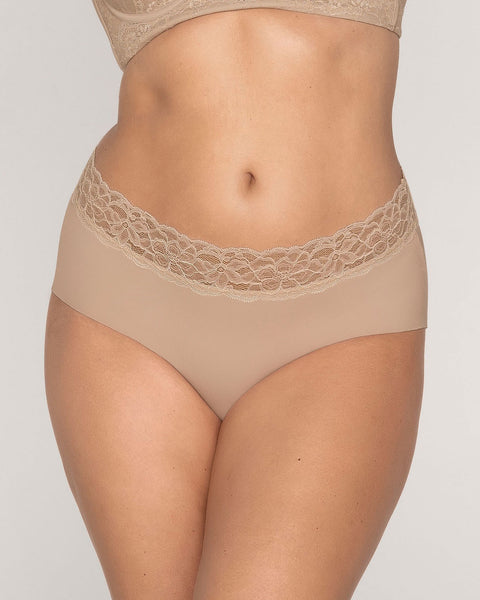 Ultra light lace trim hipster panty#