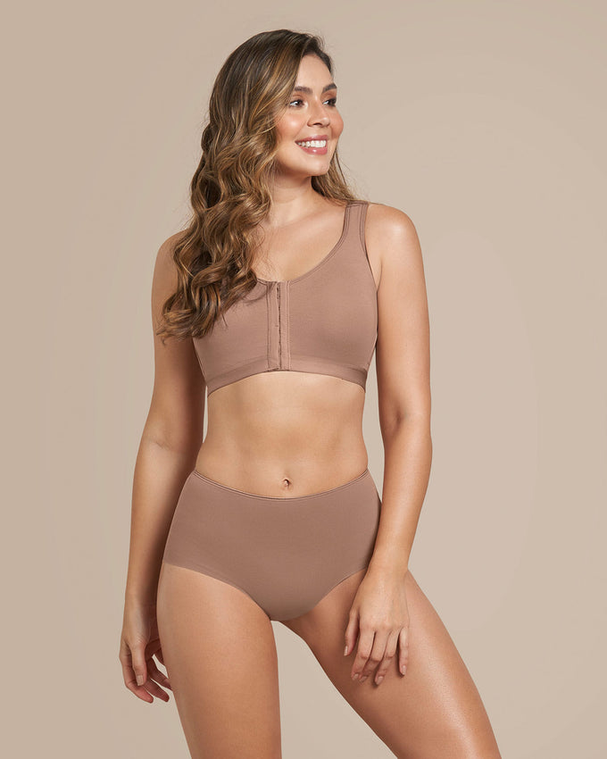 Eco-friendly classic high-waisted shaper panty#color_857-brown