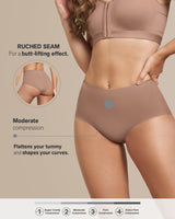 Eco-friendly classic high-waisted shaper panty#color_857-brown