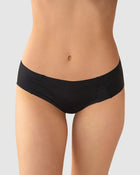 Seamless hipster panty with decorative contrast stitching