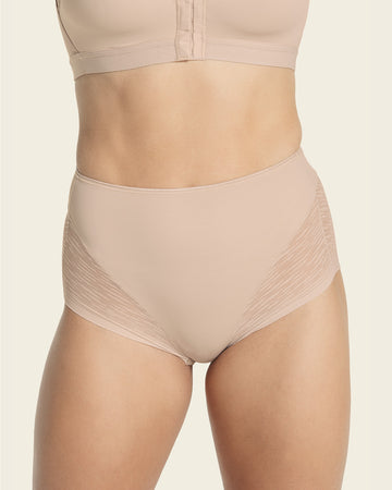 High-waisted sheer lace shaper panty#color_802-nude