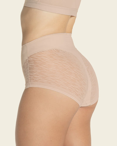 High-waisted sheer lace shaper panty#color_802-nude