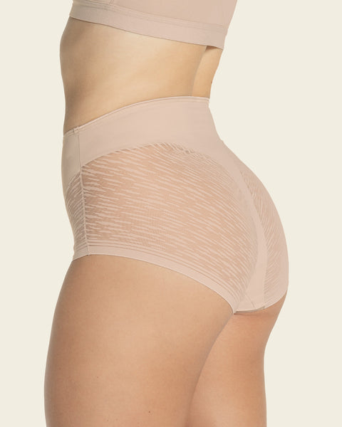 High-Waisted Sheer Lace Shaper Panty