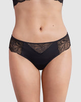 Lace cheeky thong panty#color_700-black