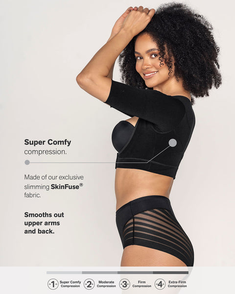 Leonisa Invisible Super Comfy Upper Arm Shaper Compression Vest - XL, Black