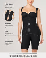 Torso-to-thigh firm body shaper (side zippers)#color_700-black
