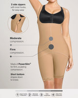 Torso-to-thigh firm body shaper (side zippers)#color_880-natural-tan