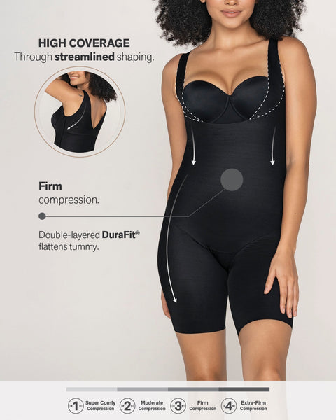 Style 27 - Mid Thigh Body Shaper Slit Crotch by Contour - DirectDermaCare