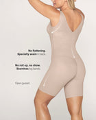 Undetectable step-in mid-thigh body shaper
