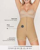 Firm tummy control shaper strapless short with butt lifter