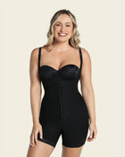 Firm compression boyshort body shaper with butt lifter (front hook-and-eye closure)