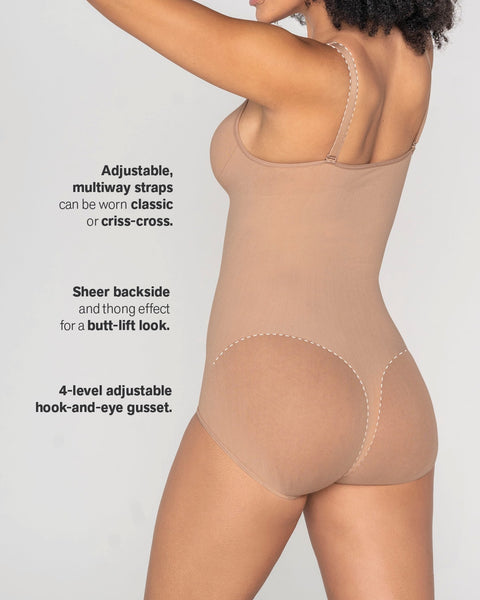 Women's Long Bodysuit Underwear Full Body Shapewear with Abdominal Loss  Straps Corrective Compression Shaper Invisible (Nude M) : : Fashion