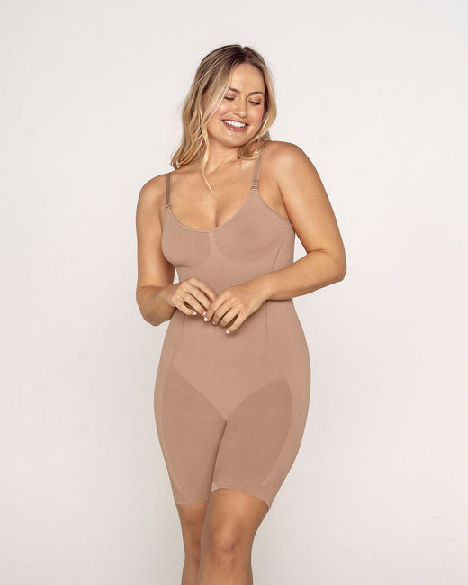 Full coverage seamless shaping bodysuit#color_087-medium-brown
