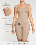 Sculpting body shaper with built-in back support bra