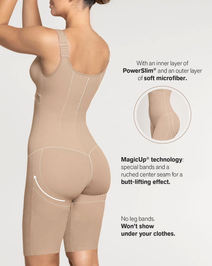 Sculpting body shaper with built-in back support bra#all_variants