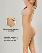 Knee-length body shaper with firm compression