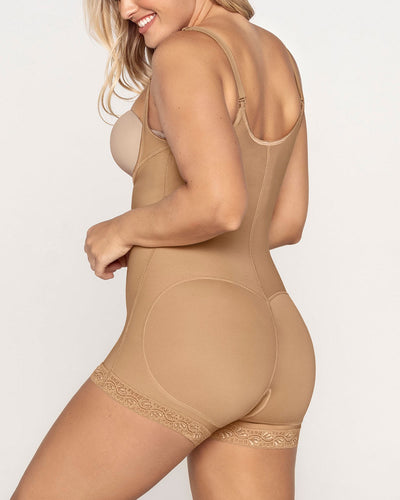 Boyshort bottom body shaper with firm compression#color_880-natural-tan