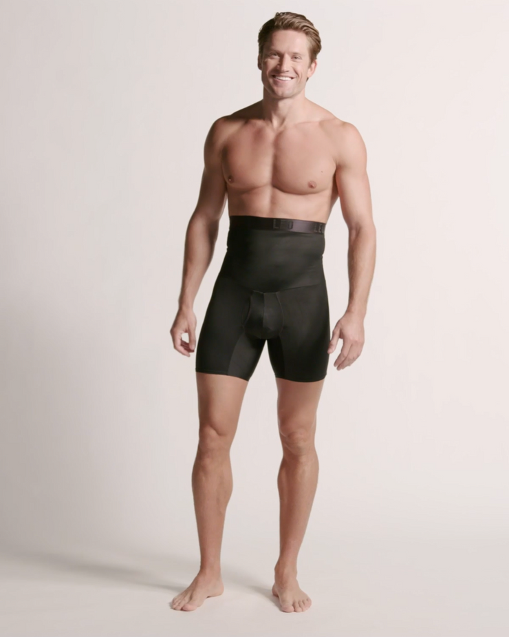 LUCACO Men Boxer Briefs High Waist Slimming Underwear Belly Girdle