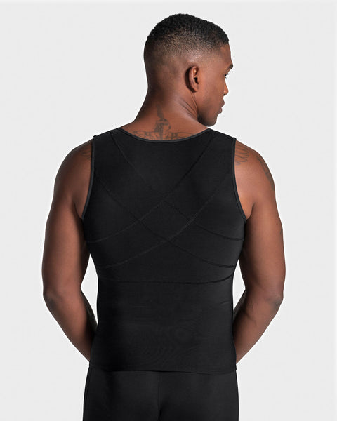 Stretch Cotton Moderate Compression Shaper Tank with Mesh Cutouts