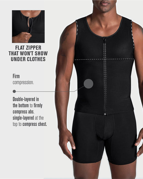 Men's firm body shaper vest with back support max/force#color_#all_variants