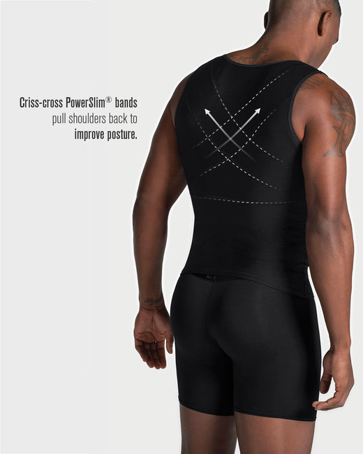 Men's firm body shaper vest with back support max/force#color_#all_variants