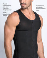 Men's firm compression post-surgical shaper vest#color_#all_variants