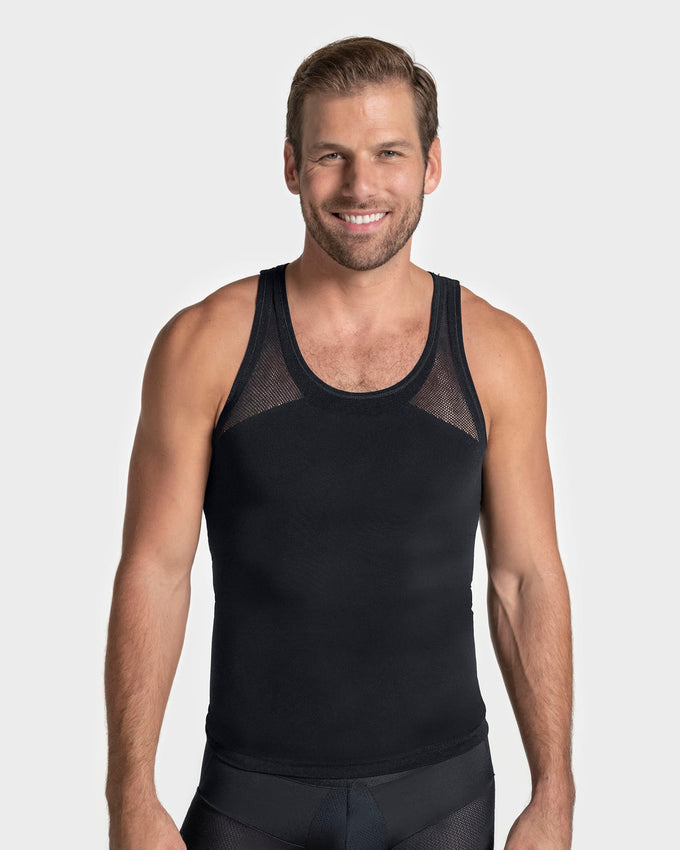 Leo crew neck seamless compression tank#color_700-black