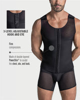 Men's firm shaper vest with back support  front hook closure#color_#all_variants