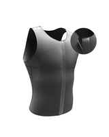 Men's firm shaper vest with back support  front hook closure#color_700-black