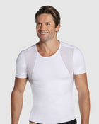 Stretch cotton moderate compression shaper shirt with mesh cutouts