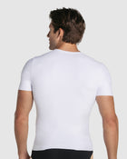Stretch cotton moderate compression shaper shirt with mesh cutouts