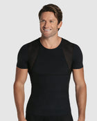 Stretch cotton moderate compression shaper shirt with mesh cutouts