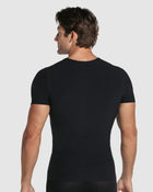 Stretch cotton moderate compression shaper shirt with mesh cutouts