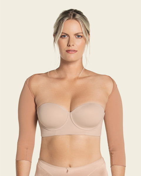 Invisible smoothing ¾ sleeve arm shaper#color_852-nude