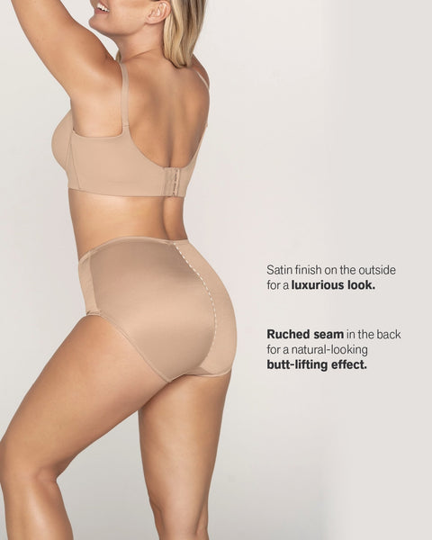 Classic satin butt lifter firm compression brief#color_802-nude