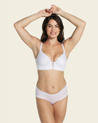 Memory foam push-up underwire bustier bra with strappy front