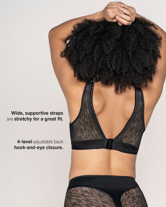 The florence: sheer stripe lace unlined wireless bralette#color_700-black