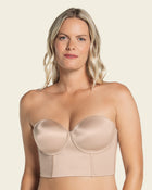 Strapless contouring bustier bra