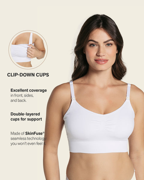High-tech clip cup nursing bra#color_000-white