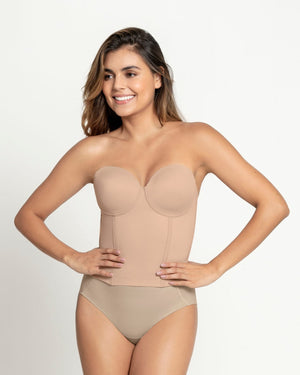 Longline strapless bustier bra#color_802-nude