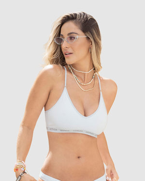 Logo band strech cotton pullover bra#color_000-white